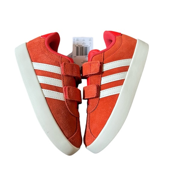 Adidas VL Court 3.0 Toddler Boys Vibrant Orange White Sneakers Size 10K New - Picture 5 of 8